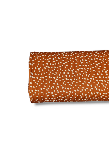 *Unique Design* Willow Ribbed Knit Spotted Print Caramel