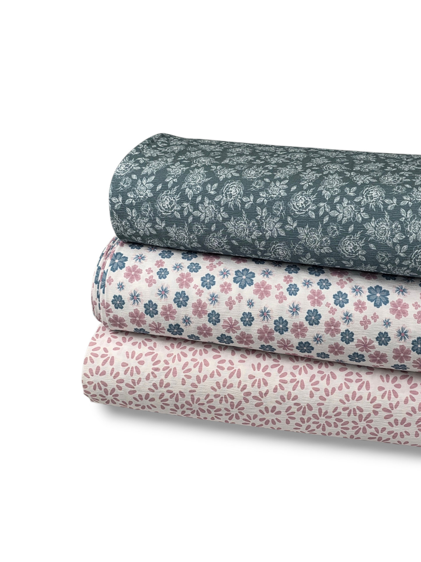 *Unique Design* Crinkled Crepe Classic Rose Teal