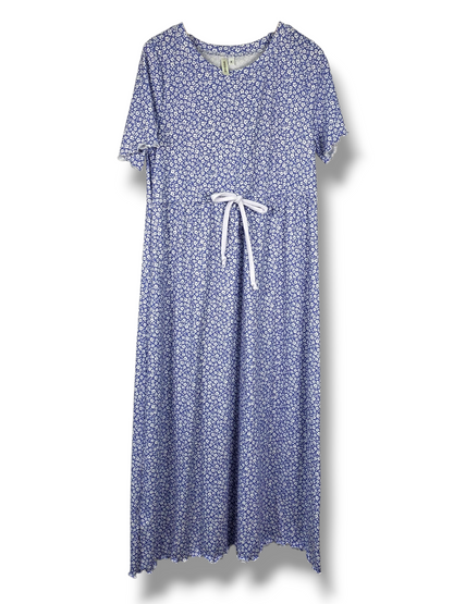 Size 10 Ribbed Knit Cottage Petals Periwinkle