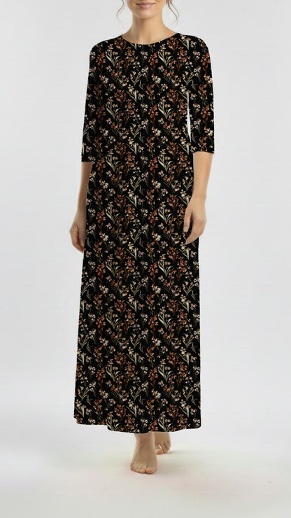 *Unique Design* Tricot Knit Dark Fall Foliage