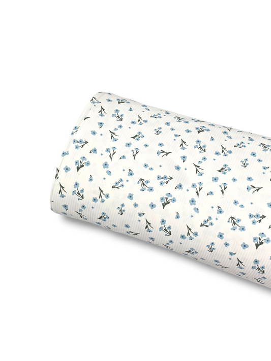 *Unique Design* Willow Ribbed Knit Blue Ditsy Floral