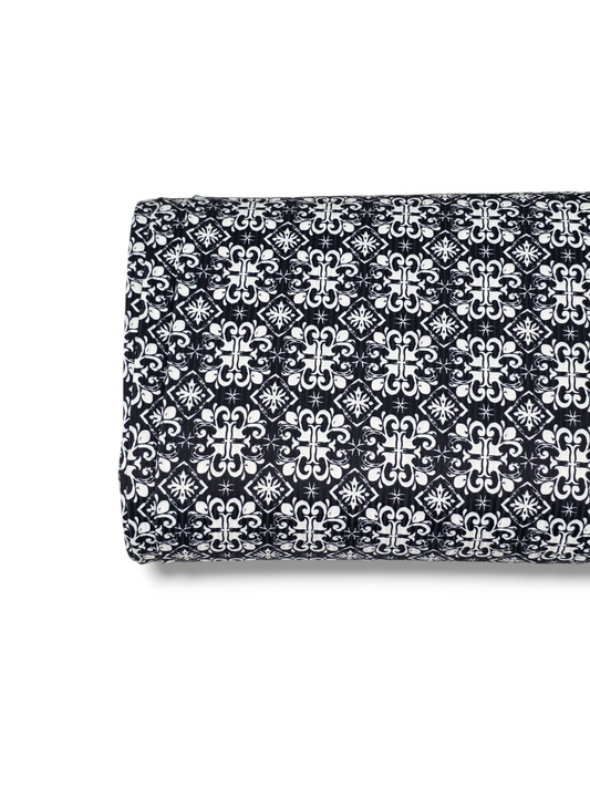*Unique Design* Willow Ribbed Knit Geometric Elegance Black