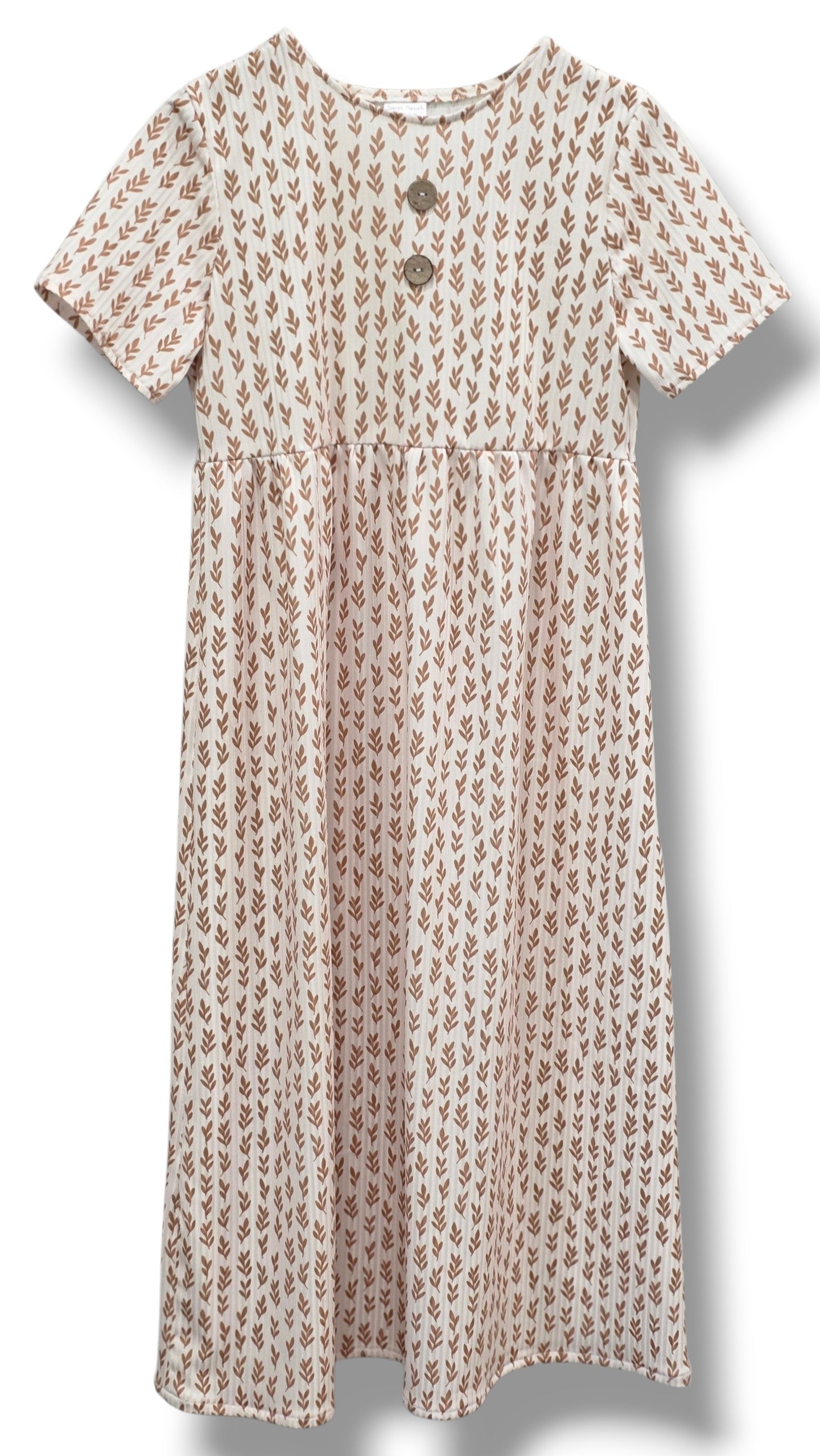 4-5 Yr Willow Ribbed Knit Golden Sprigs Dress