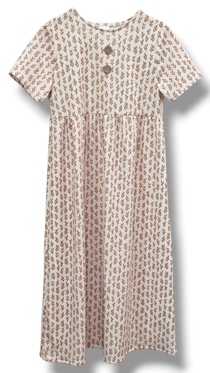 4-5 Yr Willow Ribbed Knit Golden Sprigs Dress