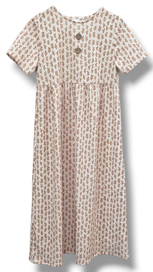 4-5 Yr Willow Ribbed Knit Golden Sprigs Dress