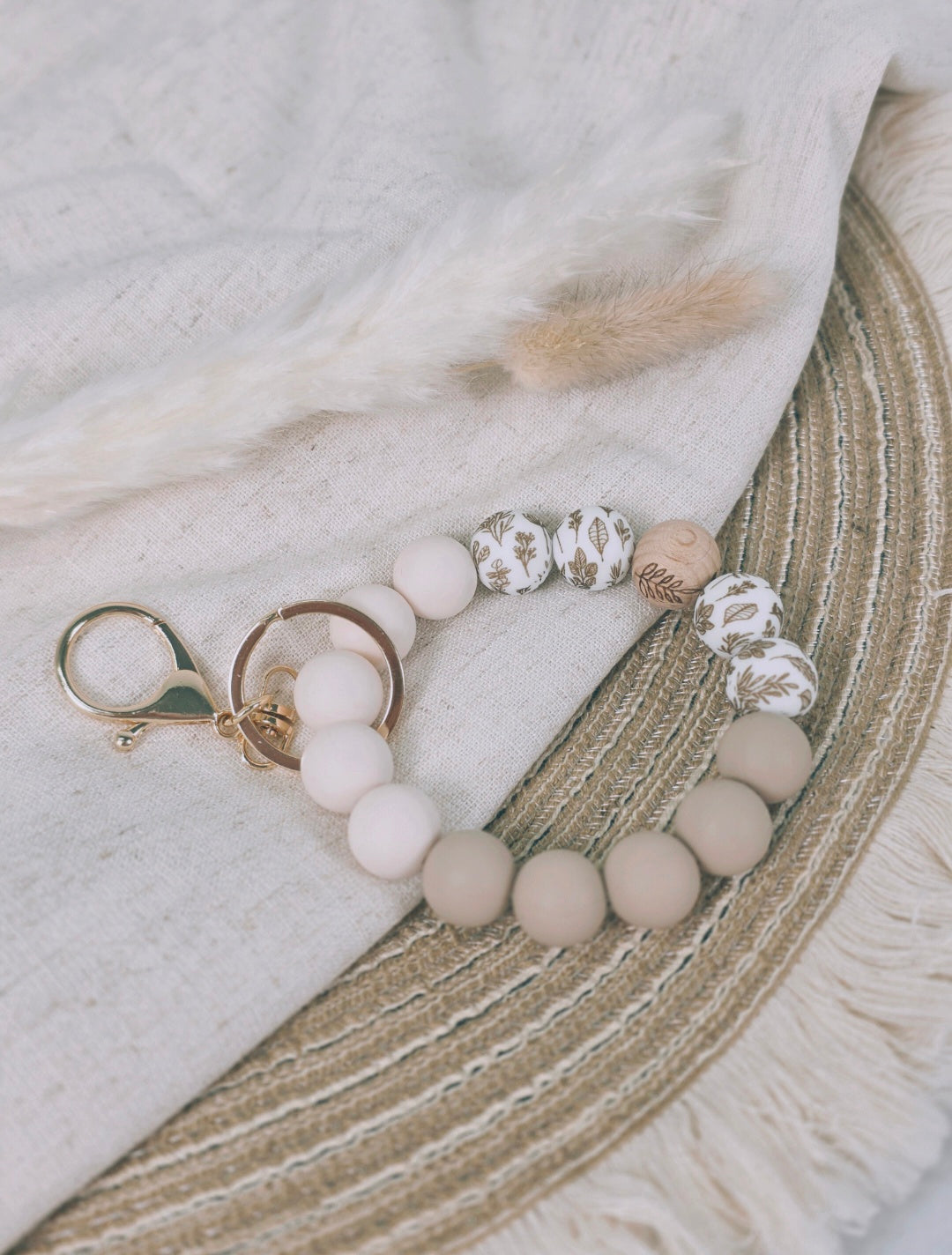 Silicone Bead Clip Bracelet Prairie Sand