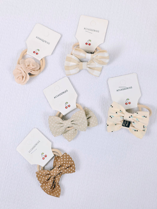 Flower Elastic Hairbands Mustard 10 pc.