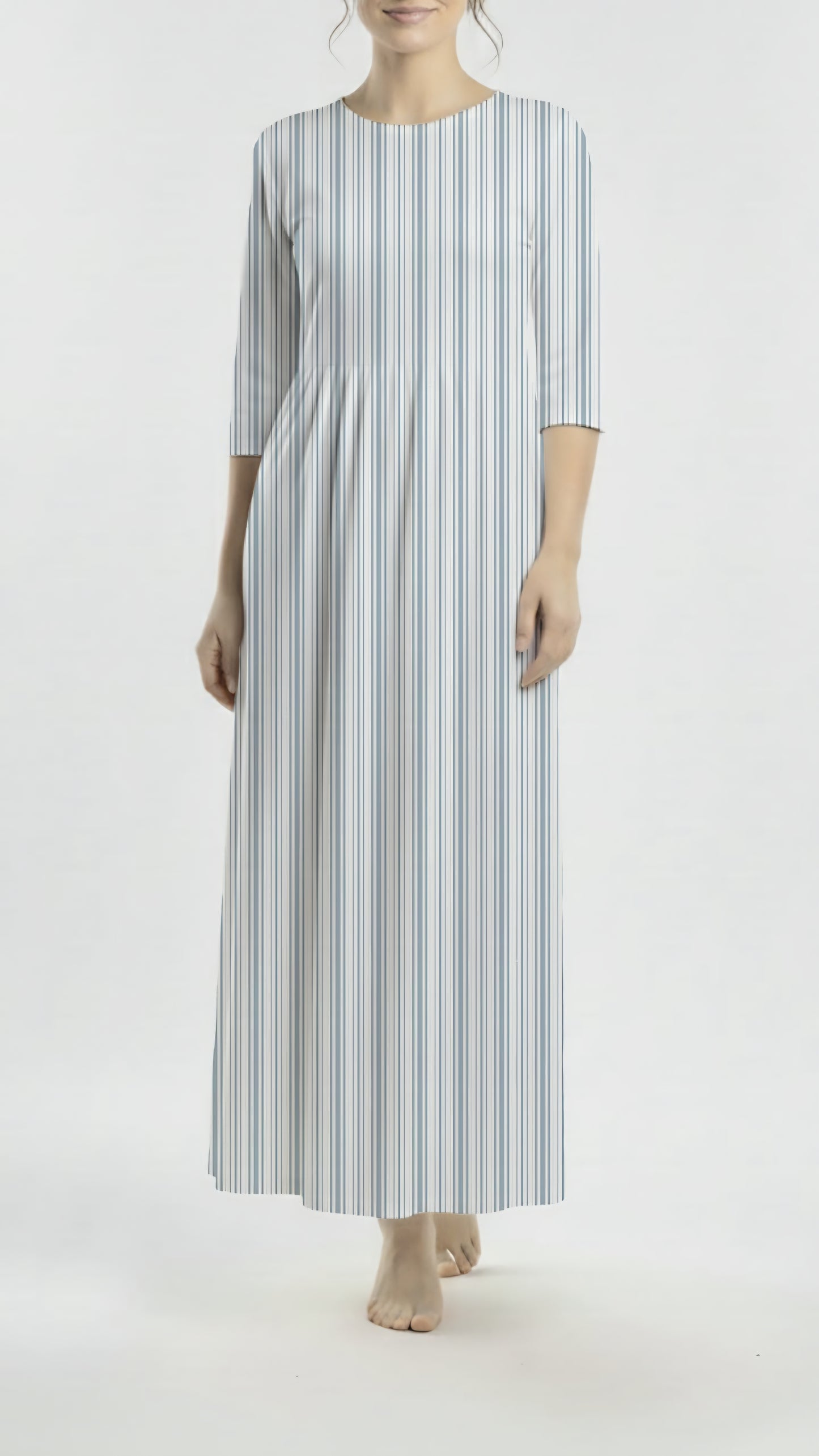 *Unique Design* Linen Coastal Stripe Mist