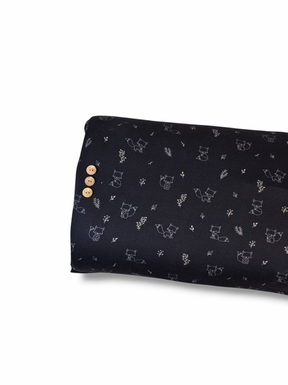 * Unique Design * Double Brushed Poly Minimal Fox Black