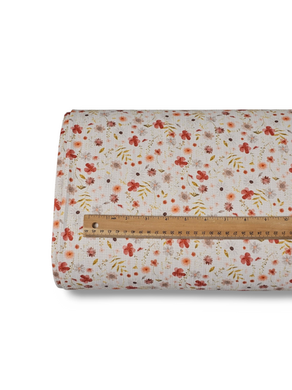 * Unique Design * Pointelle Autumn Gold Blooms Cream