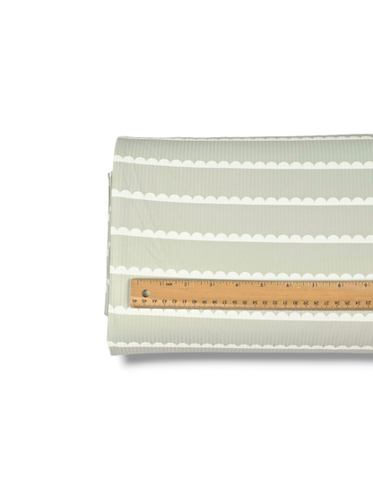 * Unique Design * Willow Ribbed Knit Soft Scallop Sage