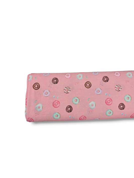 *Unique Design* Swiss Dot Knit Donut Fun Pink