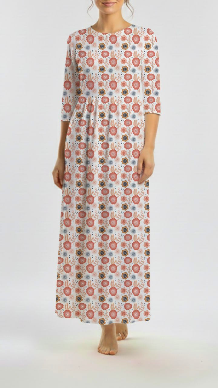 *Unique Design* Swiss Dot Knit Blush Blooms