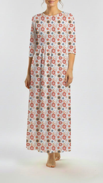 *Unique Design* Swiss Dot Knit Blush Blooms