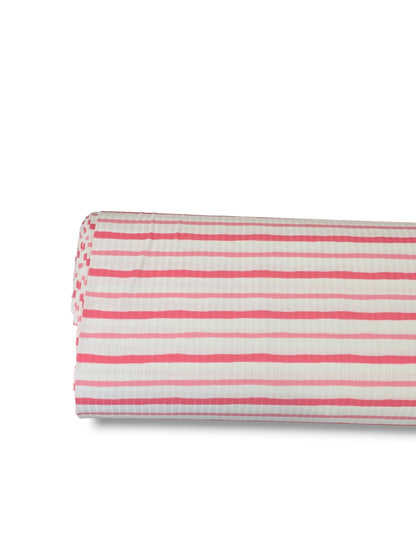 *Unique Design* Ribbed Knit Cotton Feel Seaside Stripe Coral