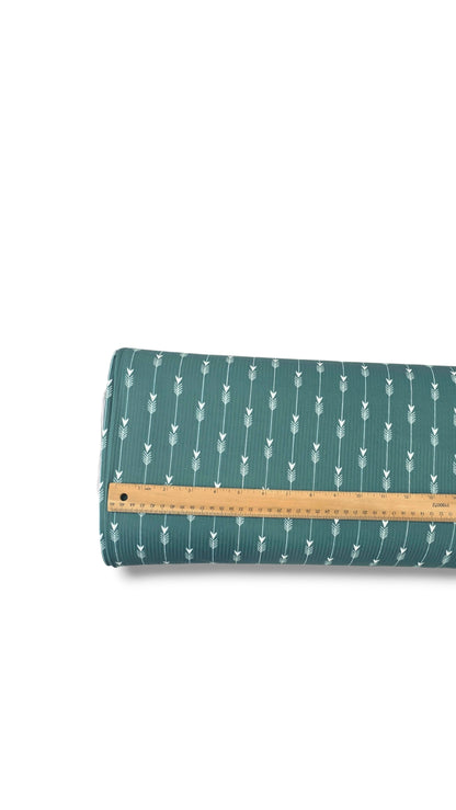 *Unique Design* Willow Ribbed Knit Sketched Arrows Teal