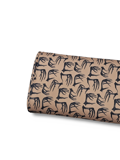 *Unique Design* Willow Ribbed Knit Black Antlers Tan