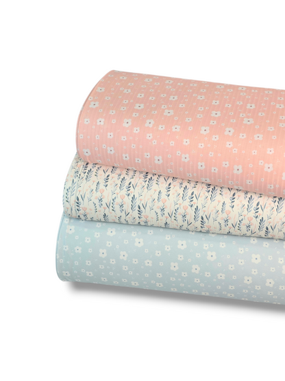 *Unique Design* Ribbed Knit Cotton Feel Sweet Meadow Light Peach