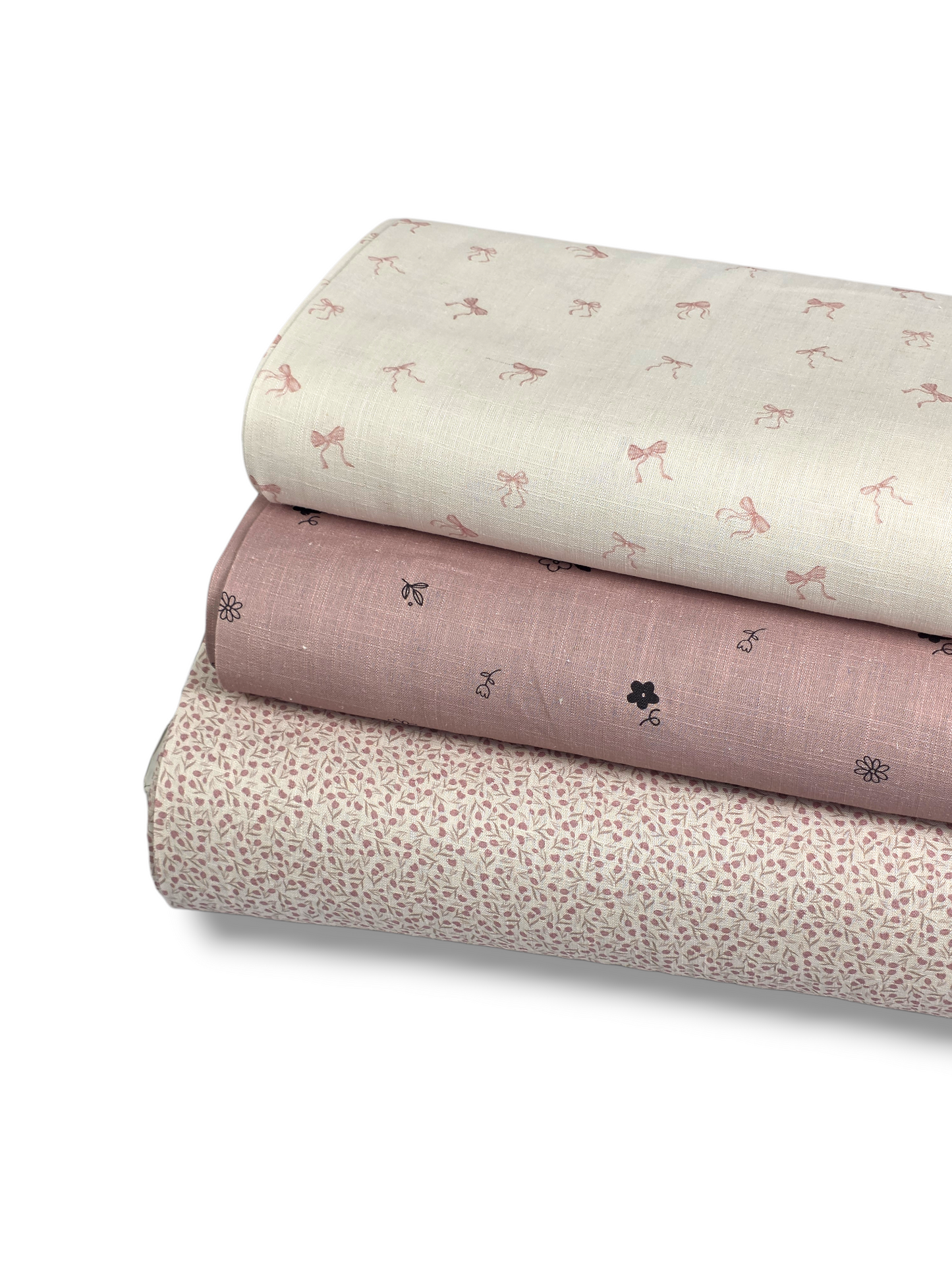 *Unique Design* Linen Mini Blooms Pink