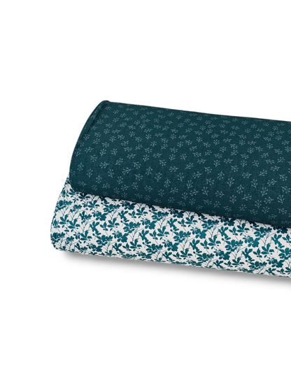 * Unique Design * Crinkled Crepe Woodland Sprigs Blue Spruce