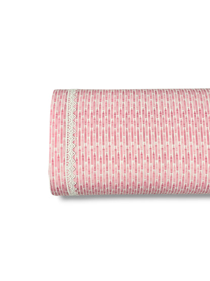 * Unique Design * Ribbed Knit Cotton Feel Crayon Play Pink