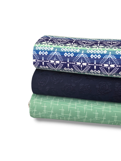 *Unique Design* Ribbed Knit Cotton Feel Coastal Geometric