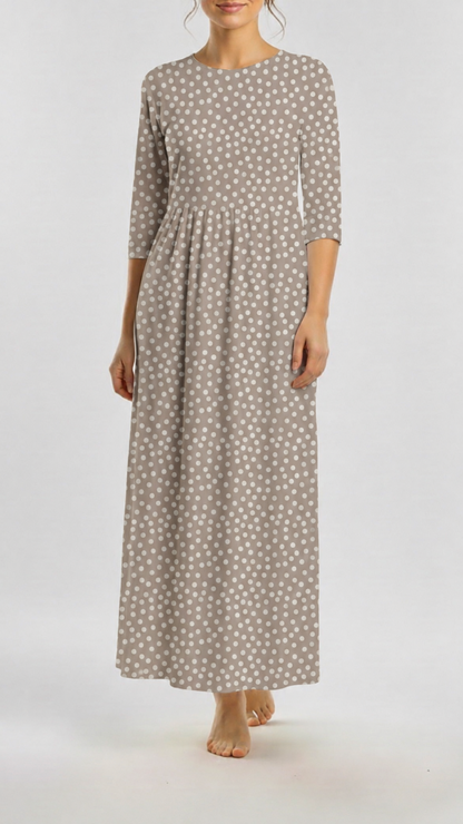 * Unique Design * Ribbed Knit Cotton Feel Classic Dots Driftwood