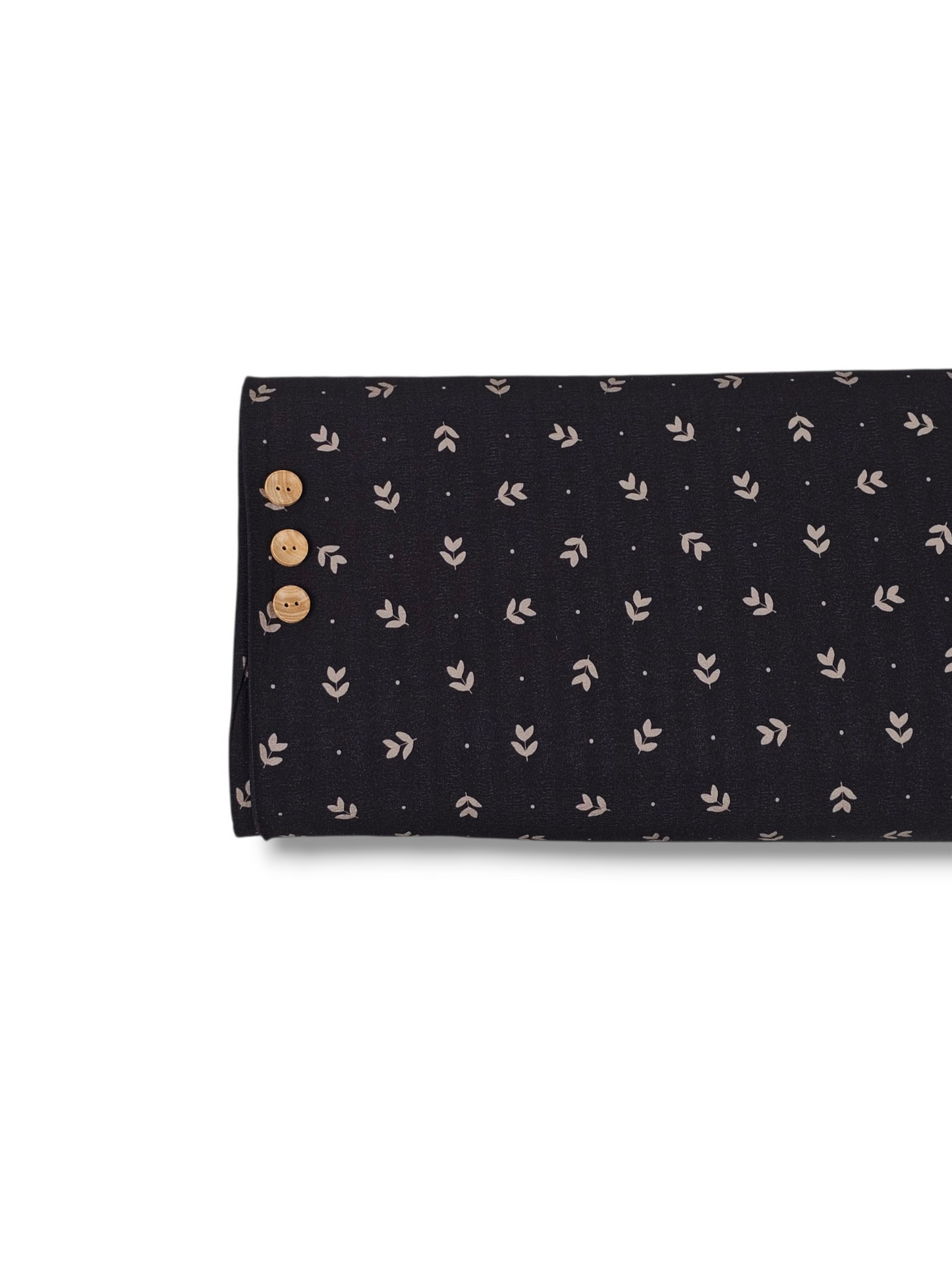 * Unique Design * Crinkled Crepe Moonlit Sprigs Black