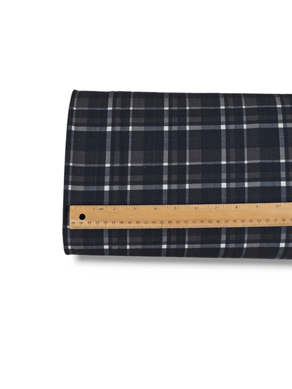 Poly Crepe Rustic Plaid Black