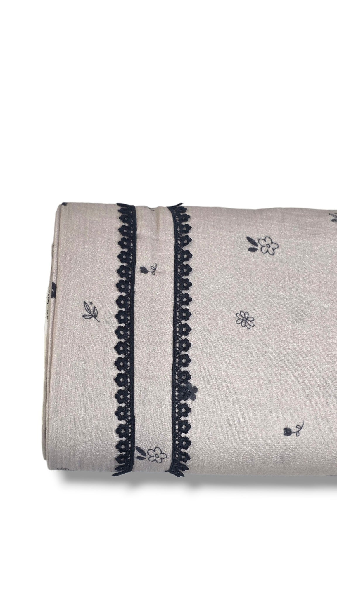 5/8" Black Floral Venise Lace