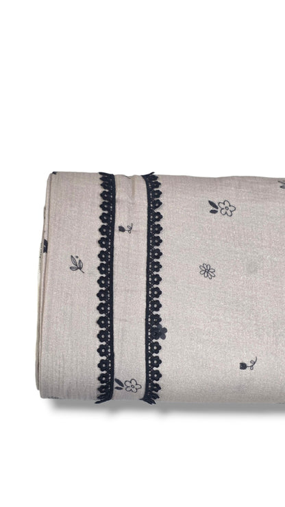 5/8" Black Floral Venise Lace