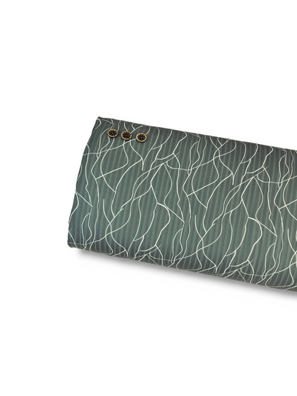 * Unique Design * Ribbed Knit Cotton Feel Geometric Sketch Pine Green