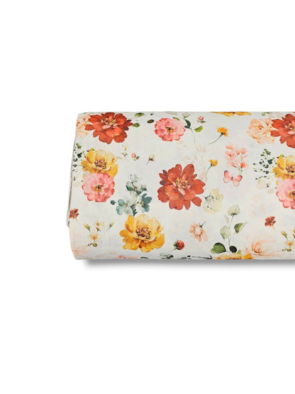 *Unique Design* Swiss Dot Knit Bright Botanicals White