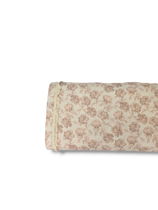 * Unique Design * Linen Rustic Floral Cream