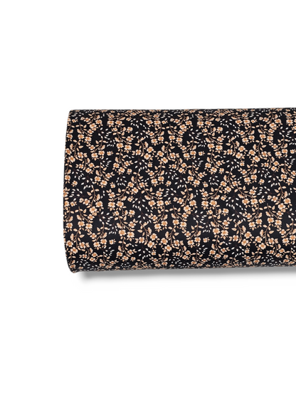 *Unique Design* Tricot Knit Mini Vining Floral Black
