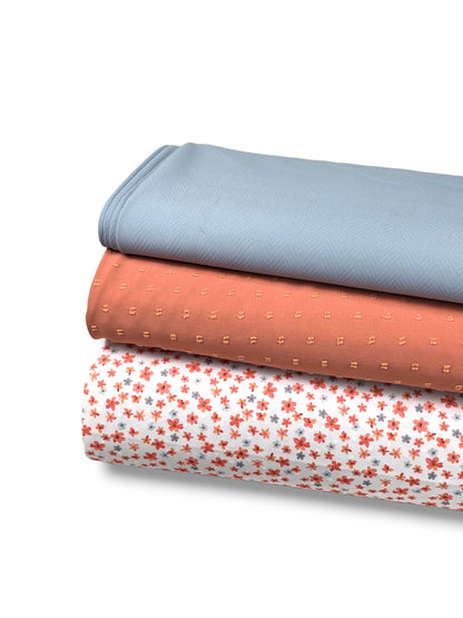 *Unique Design* Swiss Dot Knit Sunrise Petals White