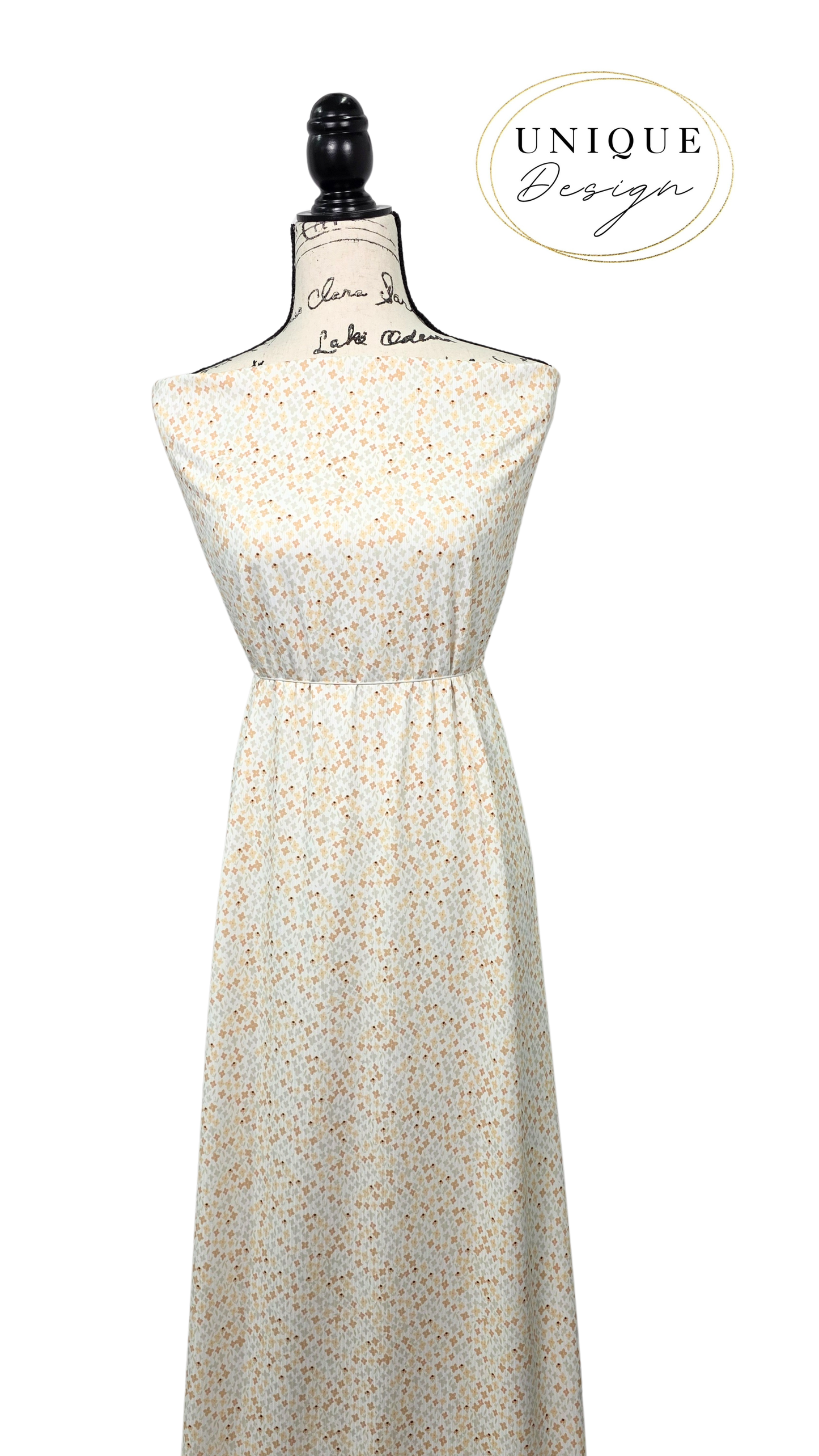* Unique Design * Willow Ribbed Knit Mini Meadow Blooms Yellow