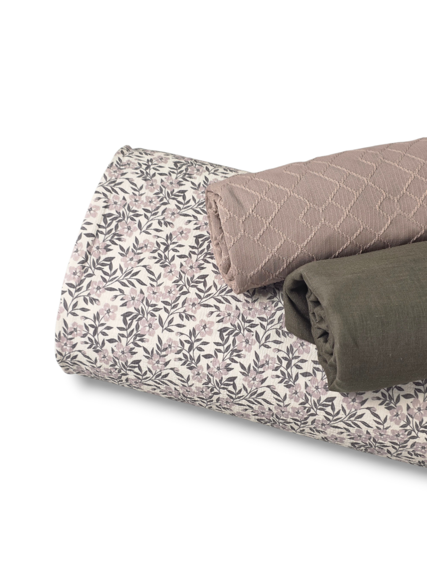 * Unique Design * Crinkled Crepe Vintage Flora Cream