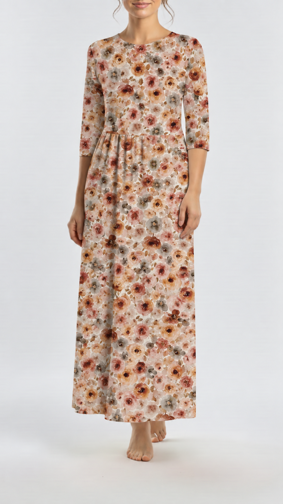 *Unique Design* Tricot Knit Vintage Fall Blossoms